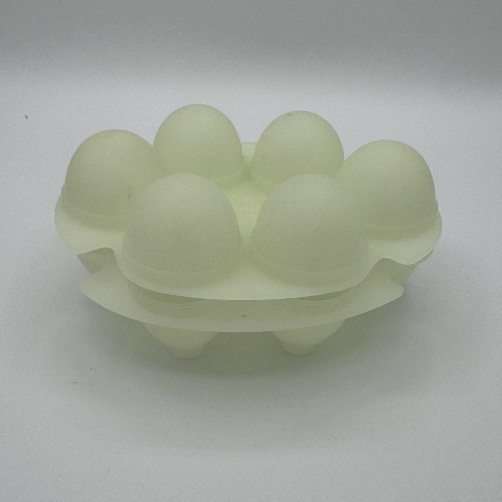 Vintage Jell-O Jigglers Egg Mold Translucent White Plastic 6 Cavity Kitchen Tool